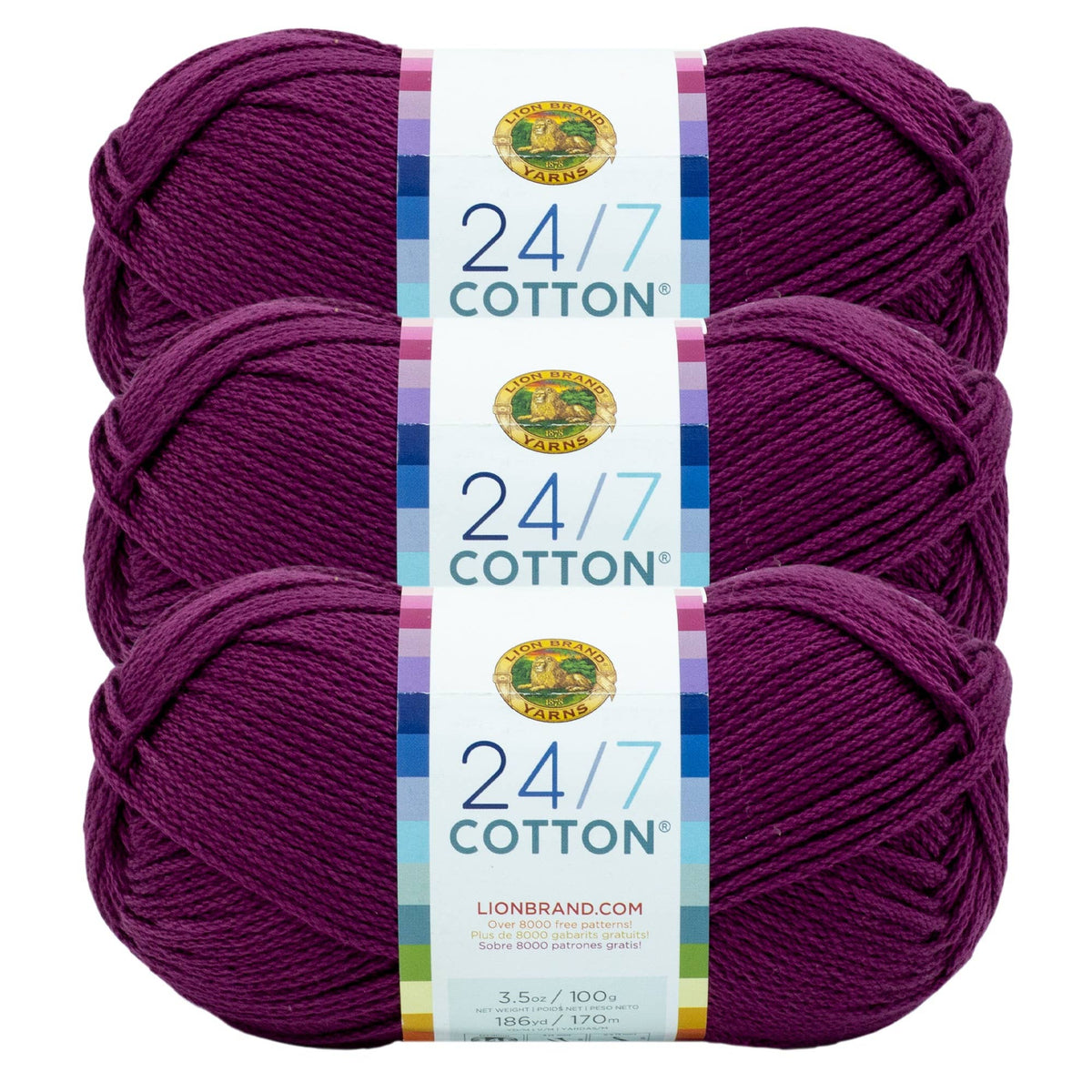 Lion Brand Yarn 24/7 Cotton Beets