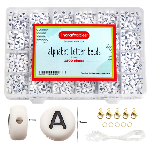 Incraftables 1200pc Alphabet Letter Beads