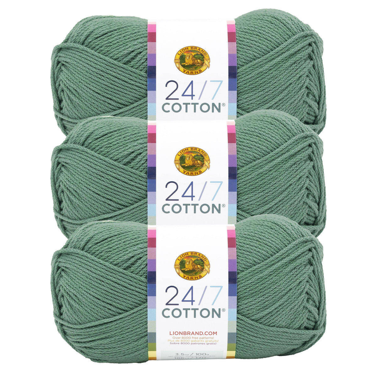 Lion Brand Yarn 24/7 Cotton Spruce