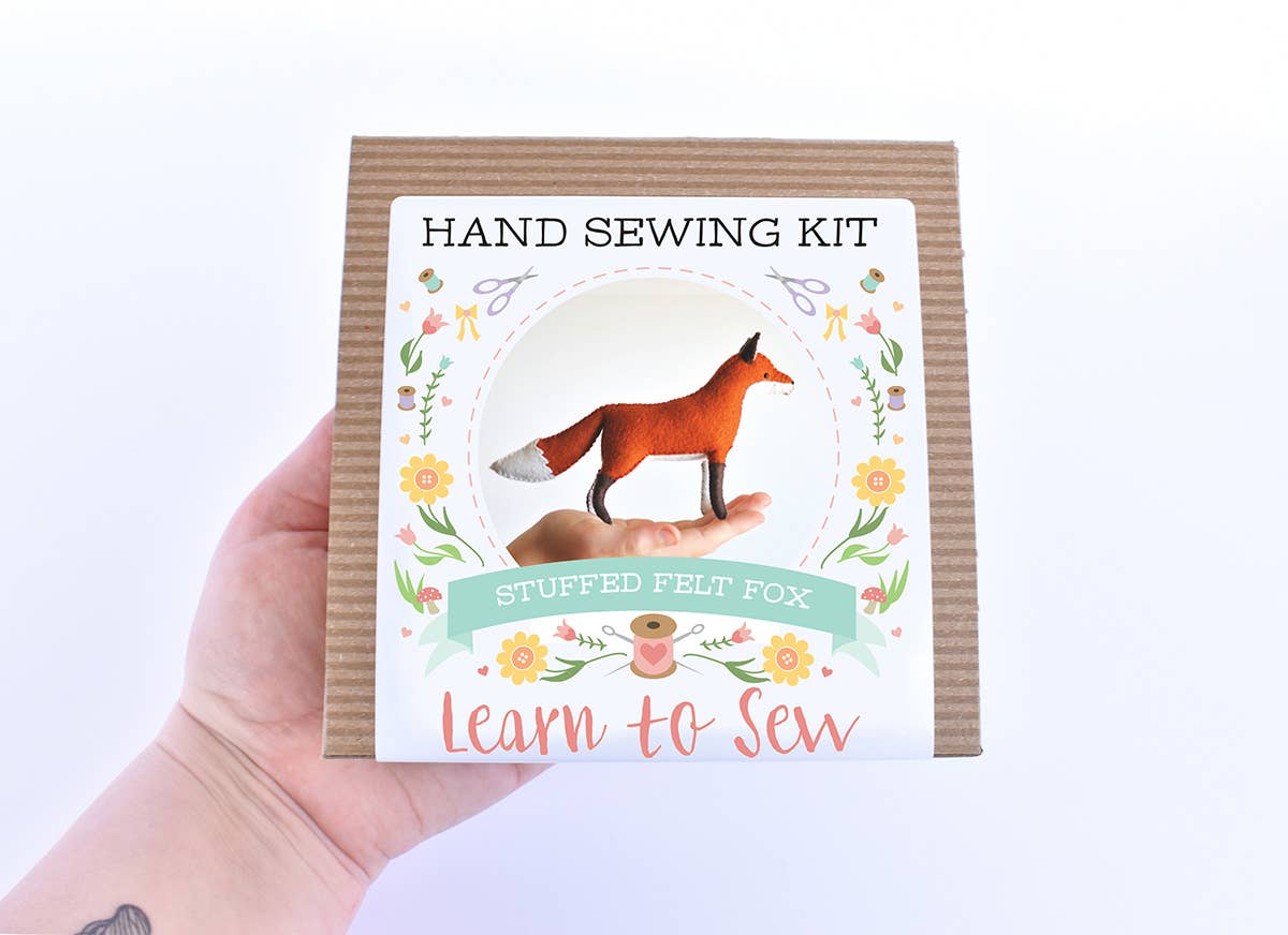 Felt Fox Stuffed Animal DIY Craft Sewing Kit - Unique Gift!