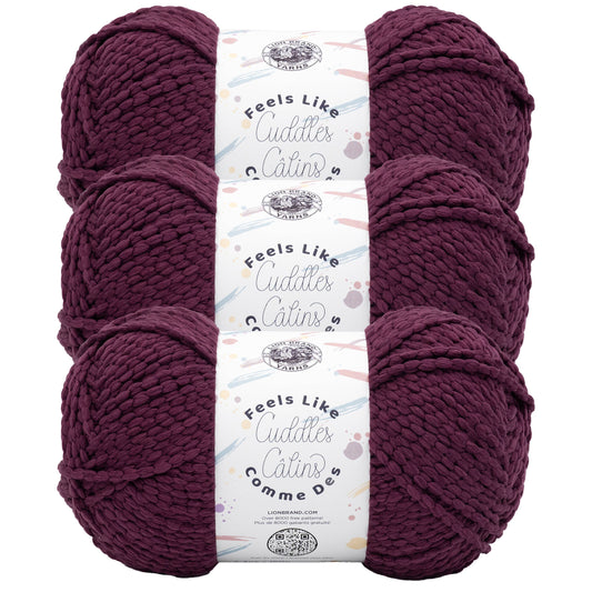Lion Brand Yarn Feels Like Cuddles Eggplant