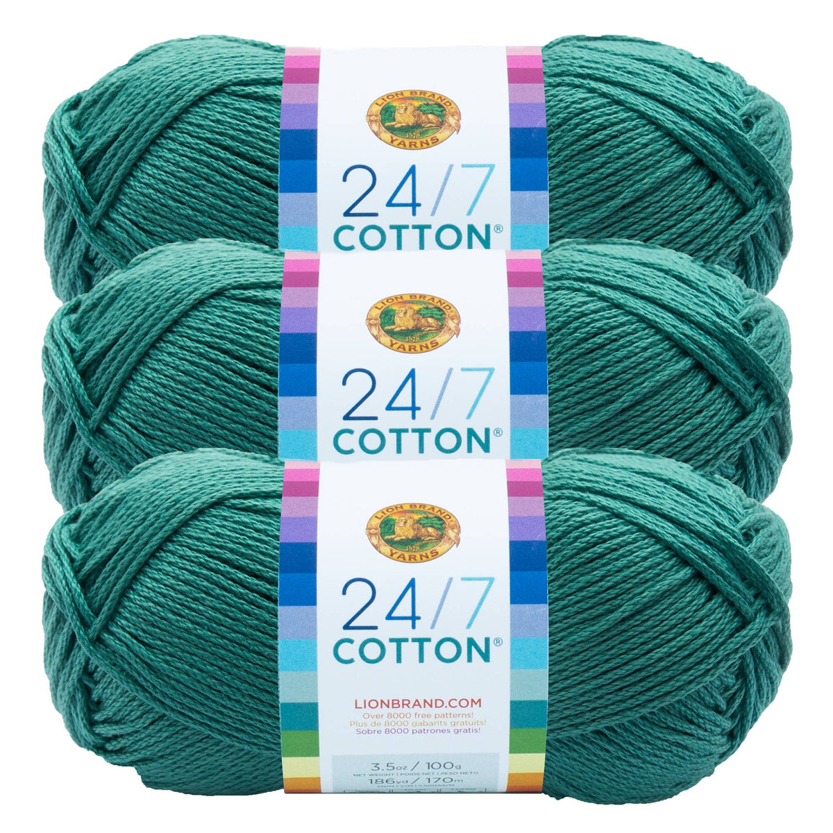 Lion Brand Yarn 24/7 Cotton Jade