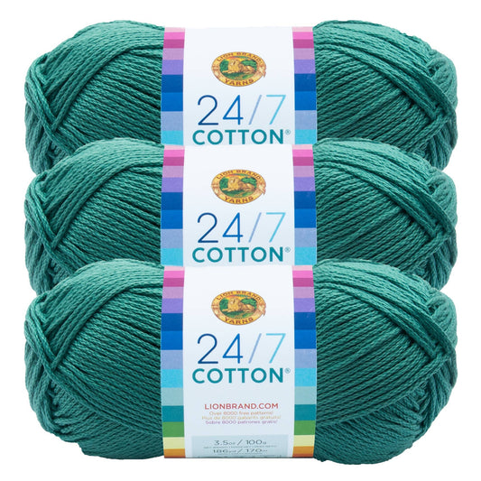 Lion Brand Yarn 24/7 Cotton Jade