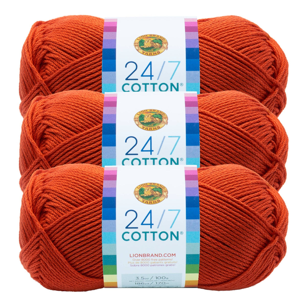 Lion Brand Yarn 24/7 Cotton Tangerine