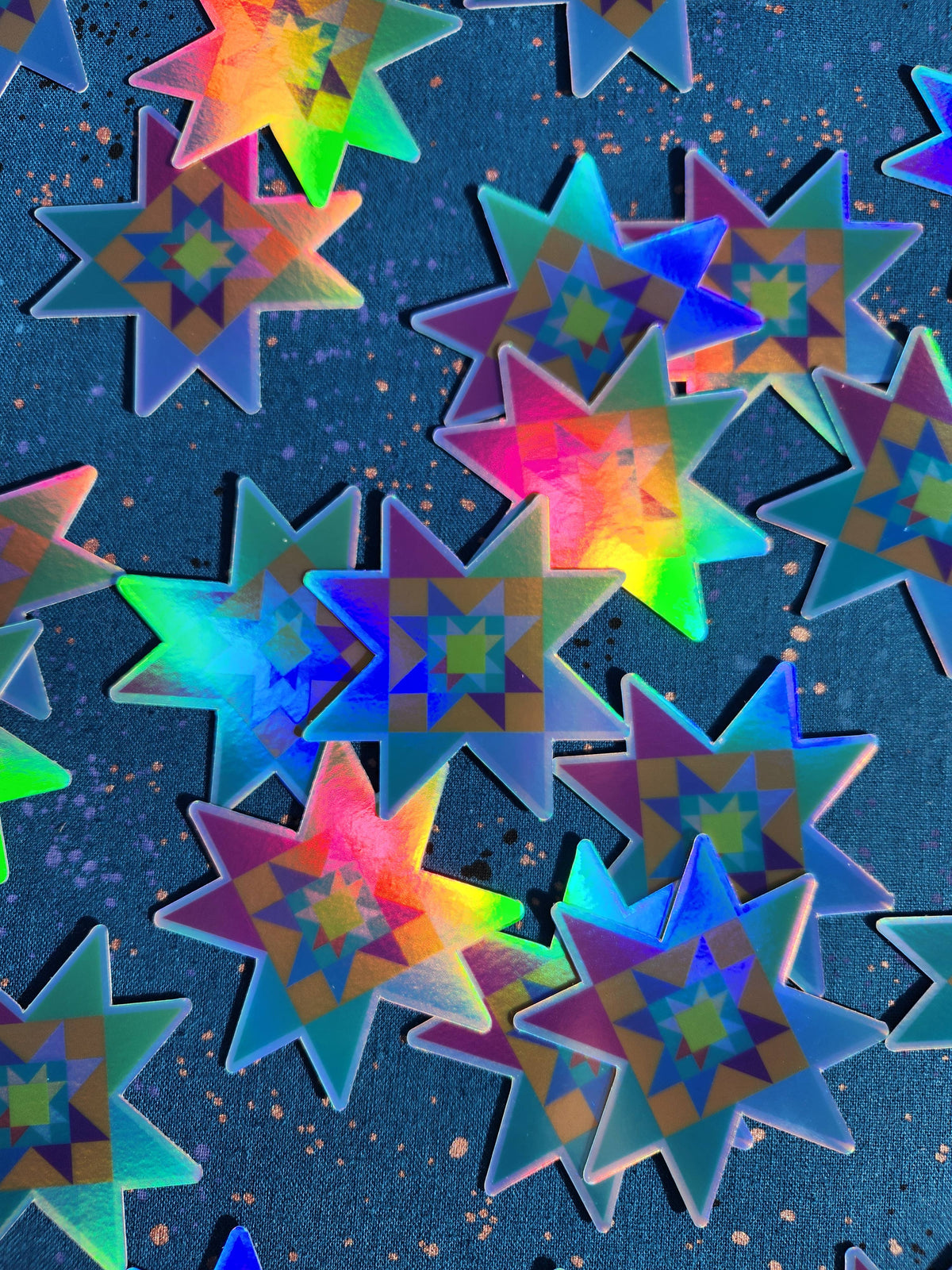 Star Stacked | 2.5" Holographic Star Quilt Block Sticker
