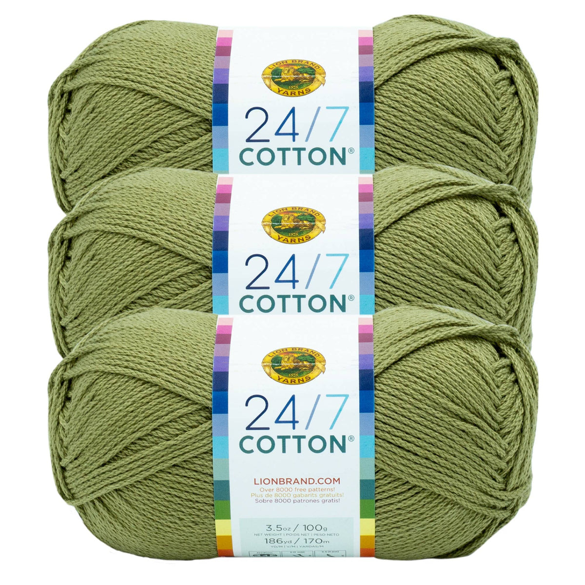 Lion Brand Yarn 24/7 Cotton Bay Leaf