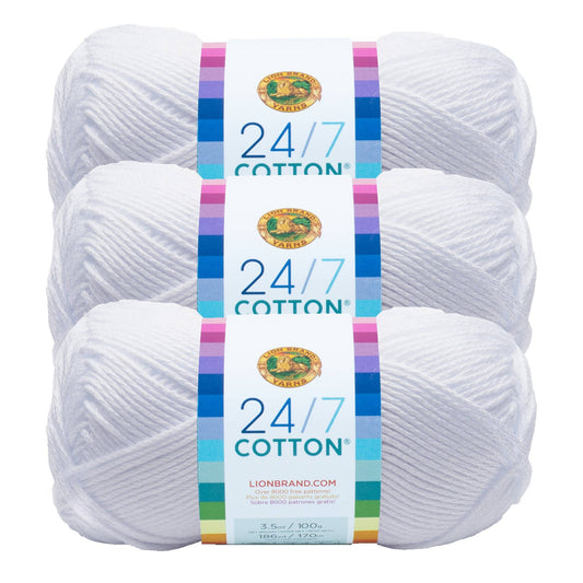 Lion Brand Yarn 24/7 Cotton White