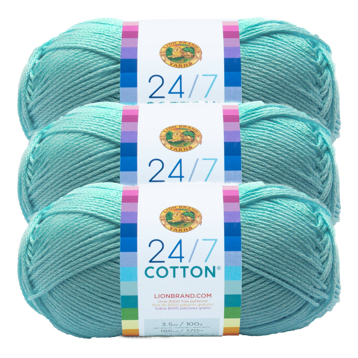 Lion Brand Yarn 24/7 Cotton Aqua