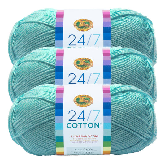 Lion Brand Yarn 24/7 Cotton Aqua