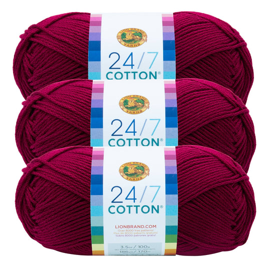 Lion Brand Yarn 24/7 Cotton Magenta