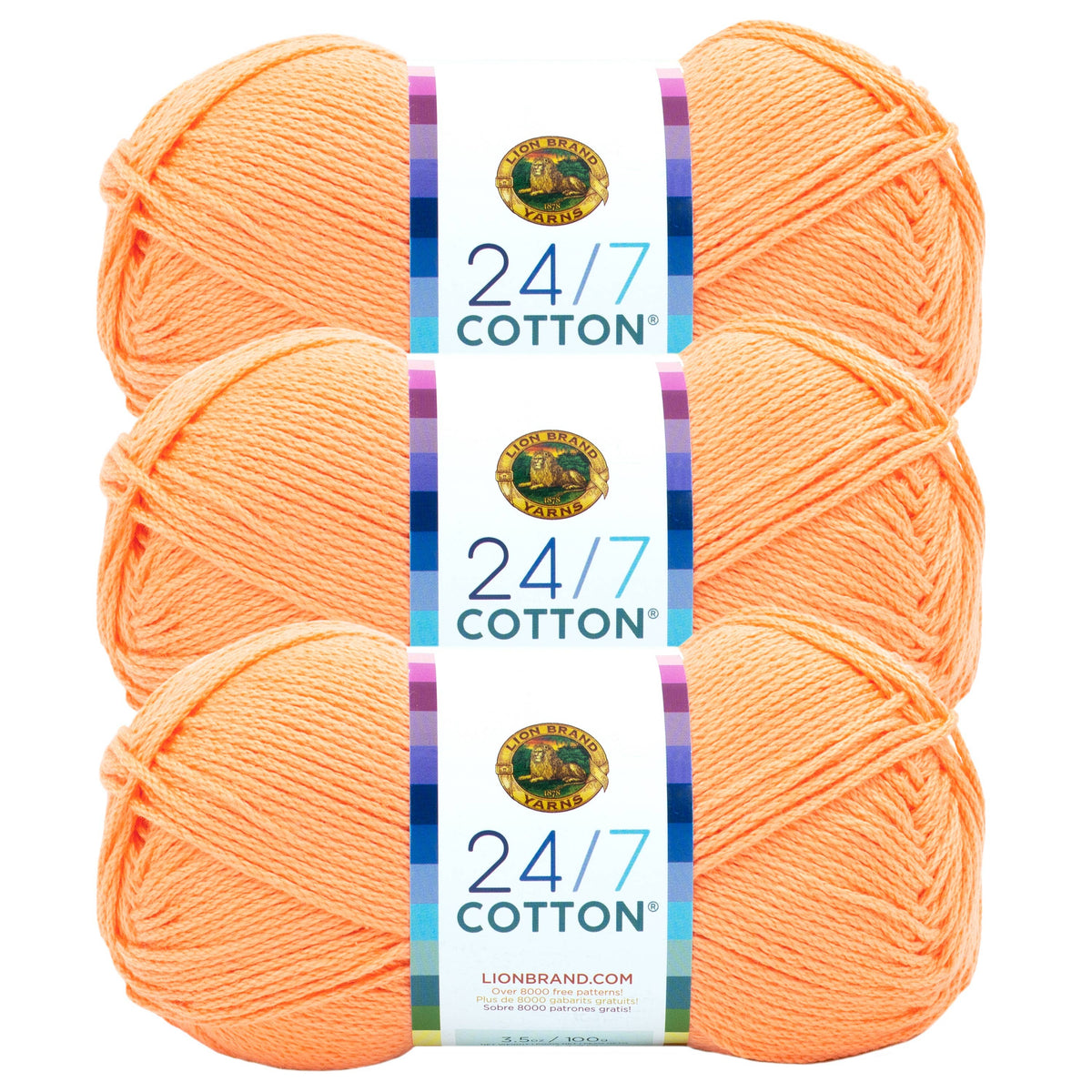 Lion Brand Yarn 24/7 Cotton Creamsicle