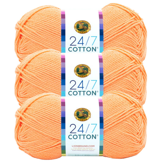 Lion Brand Yarn 24/7 Cotton Creamsicle