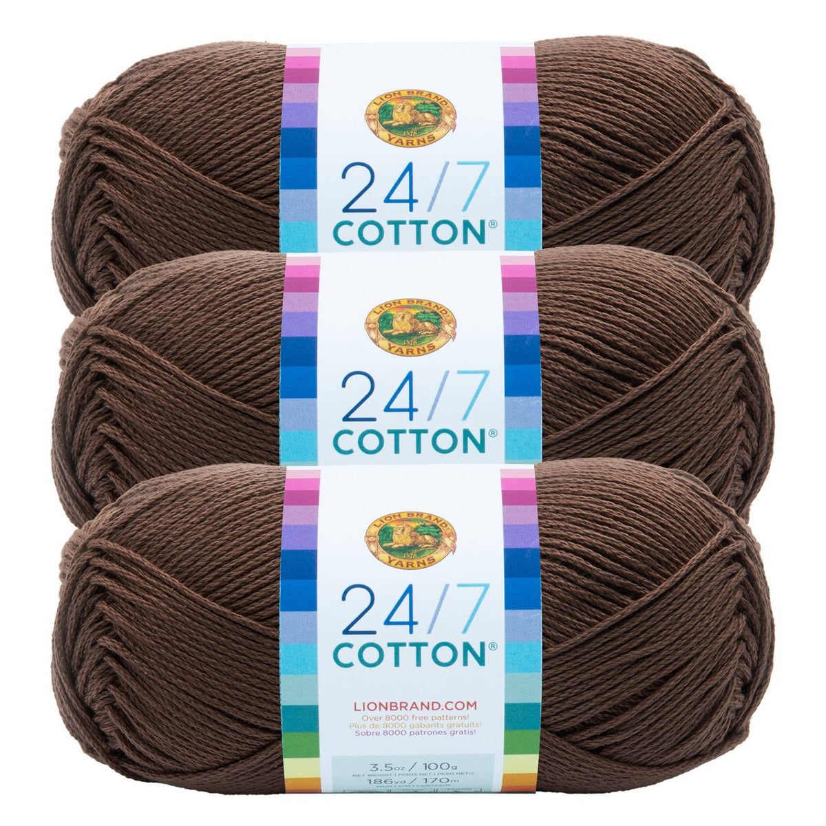 Lion Brand Yarn 24/7 Cotton Cafe Au Lait