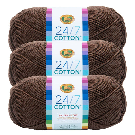Lion Brand Yarn 24/7 Cotton Cafe Au Lait