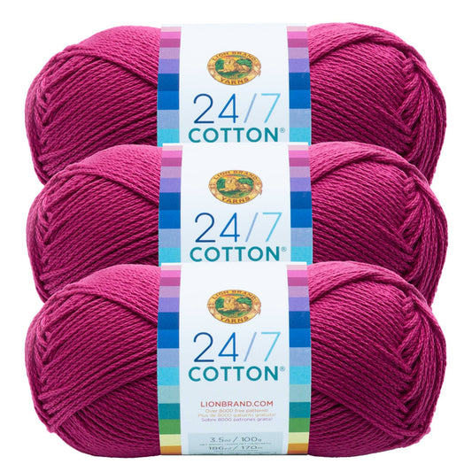 Lion Brand Yarn 24/7 Cotton Rose