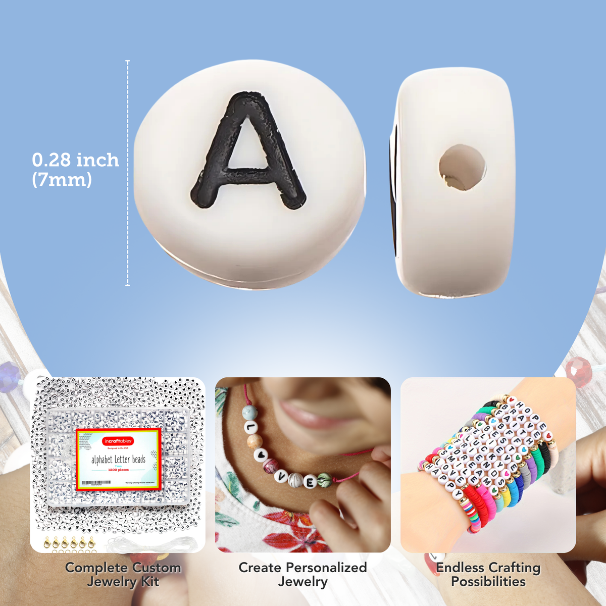 Incraftables 1200pc Alphabet Letter Beads