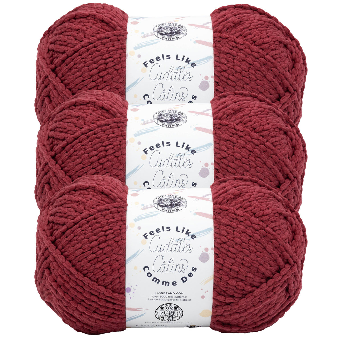 Lion Brand Yarn Feels Like Cuddles Merlot