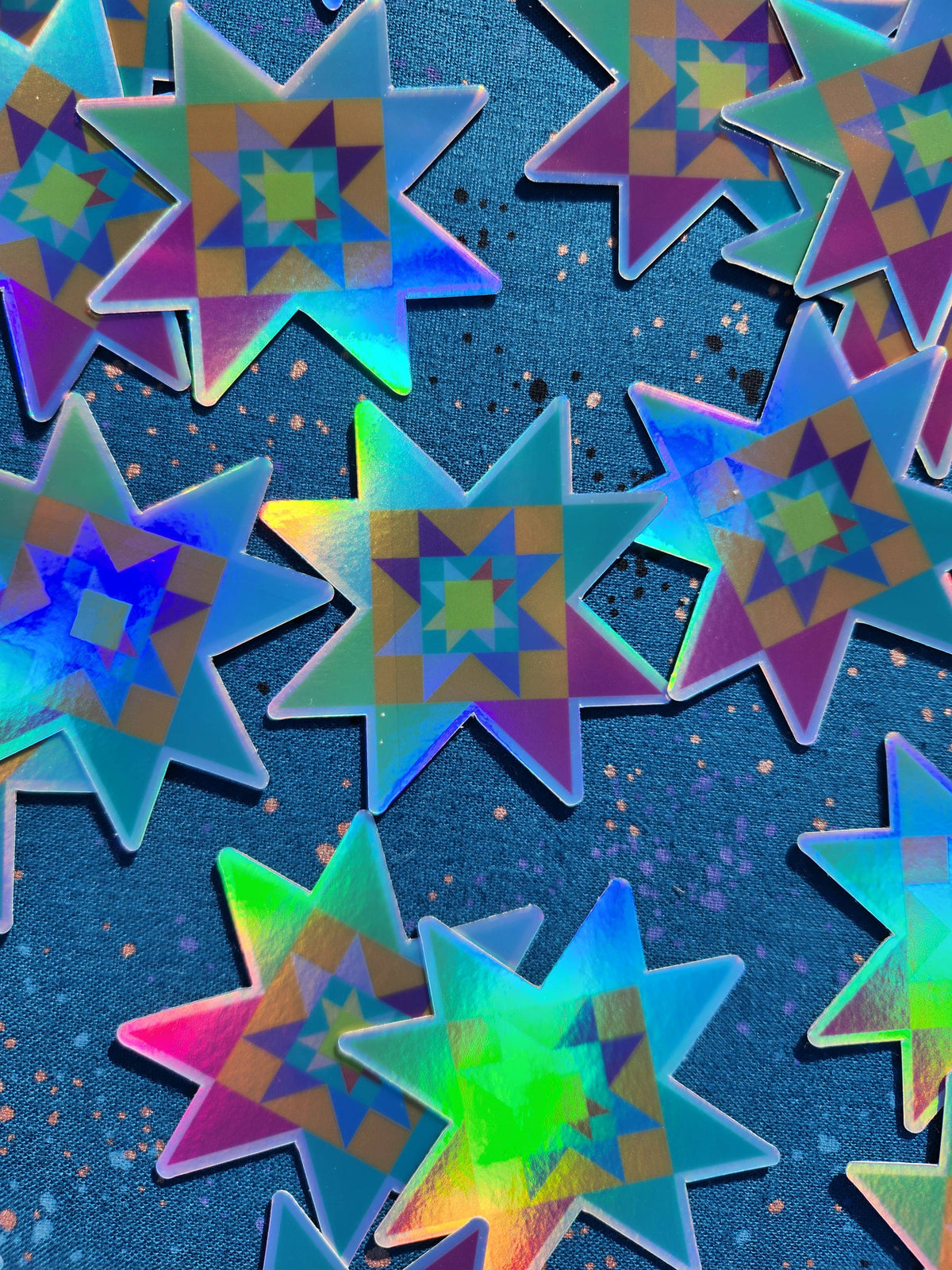 Star Stacked | 2.5" Holographic Star Quilt Block Sticker